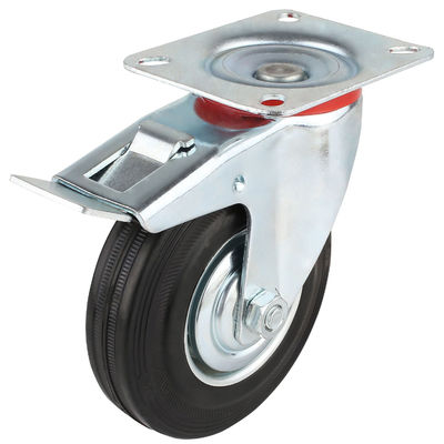 3 " 4 " 5 " 6 " 8 inch Rubber Caster Wheels, Steel Core Roller Bearing Caster Wheels OEM ODM