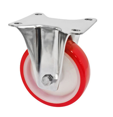 Rood wit PU 5 inch 125mm rolwielen, industriële rolwielen