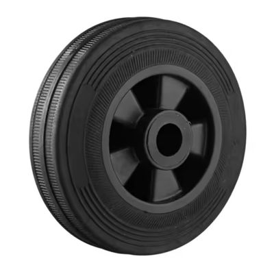 Zwarte rubber vuilnisbakwielen, industriële vuilnisbakwielen