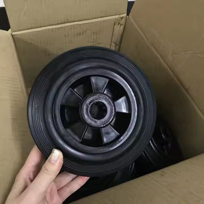 Zwarte rubber vuilnisbakwielen, industriële vuilnisbakwielen