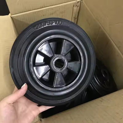 Zwarte rubber vuilnisbakwielen, industriële vuilnisbakwielen