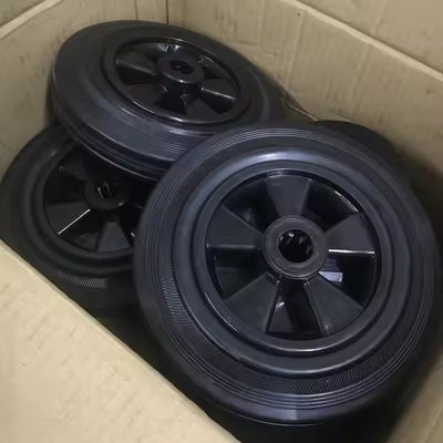 Zwarte rubber vuilnisbakwielen, industriële vuilnisbakwielen