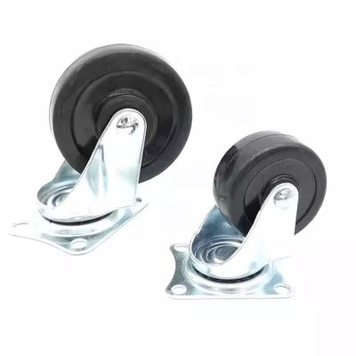 Zwarte lichtgevoelige rollers 3 inch rubber rollers 75mm roterende gladde hardloop