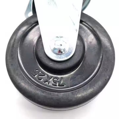 Zwarte lichtgevoelige rollers 3 inch rubber rollers 75mm roterende gladde hardloop
