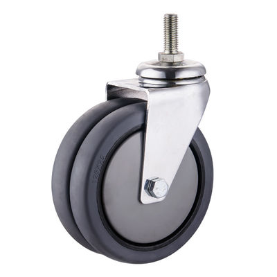 TPR-wielen 75 mm 100 mm 125 mm PU industriële tweelingwielwielen
