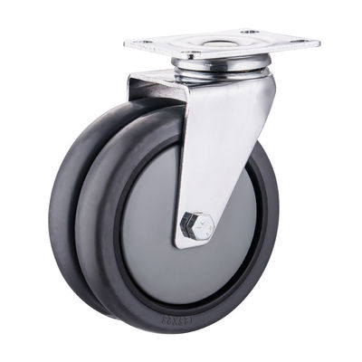 TPR-wielen 75 mm 100 mm 125 mm PU industriële tweelingwielwielen