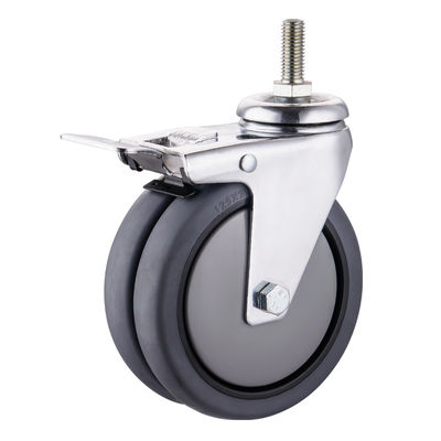 TPR-wielen 75 mm 100 mm 125 mm PU industriële tweelingwielwielen