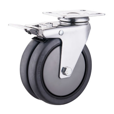 TPR-wielen 75 mm 100 mm 125 mm PU industriële tweelingwielwielen