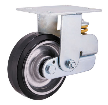 Aluminium kern Rubber voorjaar geladen Castor wielen 150mm 200mm Diameter