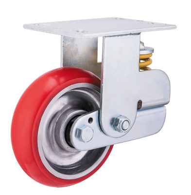Aluminium kern Rubber voorjaar geladen Castor wielen 150mm 200mm Diameter