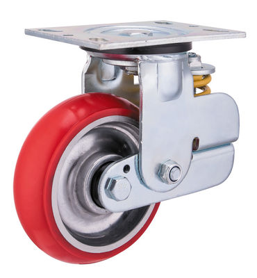 Aluminium kern Rubber voorjaar geladen Castor wielen 150mm 200mm Diameter