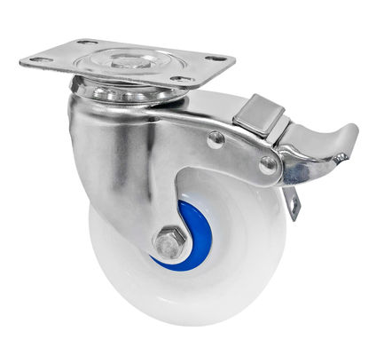 Medium Duty 304 roestvrij staal rollers Wit PA rollers 150-200KG laadvermogen