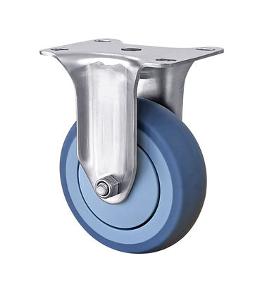 Blauwe TPR-wielen voor middelmatige belasting 100 kg-150 kg roestvrij staal wielen