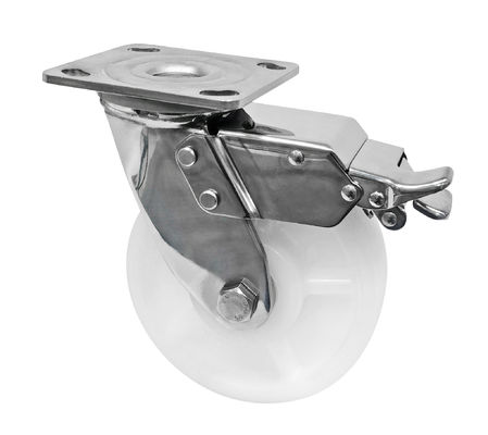 Wit PA Caster 304 roestvrij staal zware rolwielen 400 kg-600 kg laadvermogen