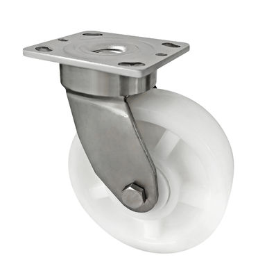 Wit PA Caster 304 roestvrij staal zware rolwielen 400 kg-600 kg laadvermogen